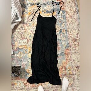 Black reformation midi dress